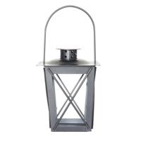 Flancy Flames Windlicht - ijzer - zilverkleurig - 16 cm - lantaarn