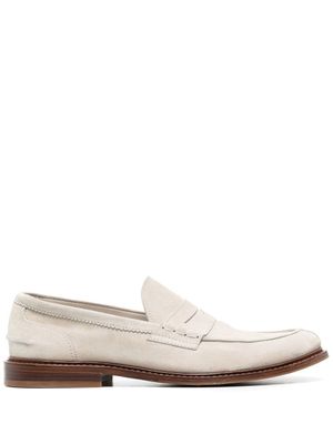 Brunello Cucinelli mocassins en daim à entaille penny - Tons neutres
