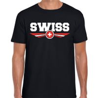 Zwitserland / Switzerland landen t-shirt zwart heren - thumbnail