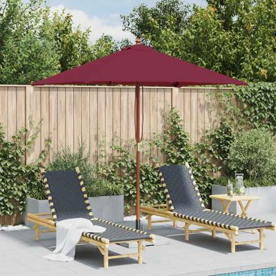 Parasol met houten paal 150x200 cm bordeauxrood