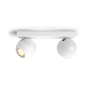 Philips Lighting Hue LED-plafondspots 871951433906400 Hue White Amb. Buckram Spot 2 flg. weiß 2x350lm inkl. Dimmschalter GU10 10 W