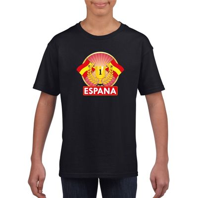 Zwart Spanje supporter kampioen shirt kinderen Zwart Spanje supporter kampioen shirt kinderen
