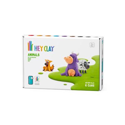 Hey Clay Dieren | Hond, Schaap & Koe | Aan de lucht drogende klei | 6 potjes
