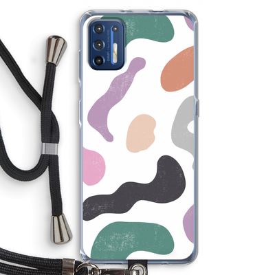 Memphis Shapes: Motorola Moto G9 Plus Transparant Hoesje met koord