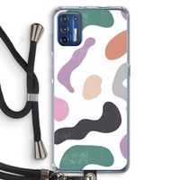 Memphis Shapes: Motorola Moto G9 Plus Transparant Hoesje met koord