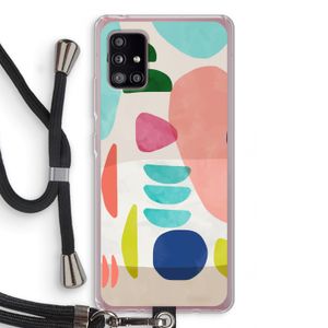 Bold Rounded Shapes: Samsung Galaxy A51 5G Transparant Hoesje met koord