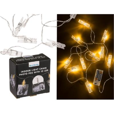 1x lichtslinger met led verlichte knijpertjes- warm wit - 160 cm - kerstkaarten ophangen 1x lichtslinger met led verlichte knijpertjes- warm wit - 160 cm - kerstkaarten ophangen