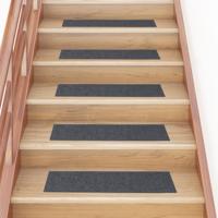 VidaXL Trapmatten zelfklevend 15 stuks 76x20 cm lichtgrijs rechthoekig
