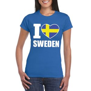 I love Zweden supporter shirt blauw dames 2XL  -