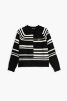 Trui met asymmetrische strepen - BLACK - XS