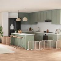 VidaXL Hondenhek inklapbaar met deur 12 panelen 960 cm populierenhout