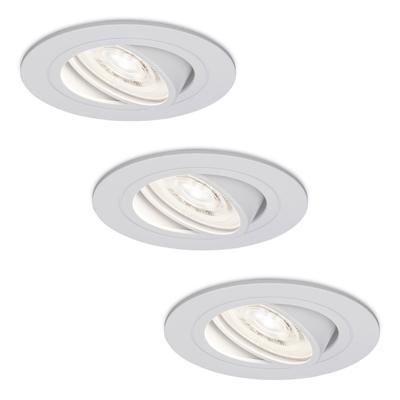 HOFTRONIC™ 3x Pittsburg LED inbouwspot - 3.8 Watt - Daglicht wit 6000K - GU10 LED module - Dimbaar - Downlight - voor binnen - Wit