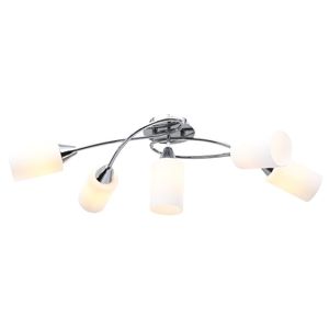 VidaXL Plafondlamp met keramieken cilindervormige kappen 5xe14 wit
