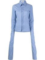 Jean Paul Gaultier striped extra-long-sleeve shirt - Bleu - thumbnail