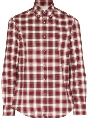 Brunello Cucinelli chemise en coton à manches longues - Rouge