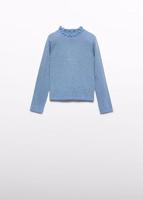 Abel & Lula winter sweater meisjes - licht blauw - turtleneck - gebreid