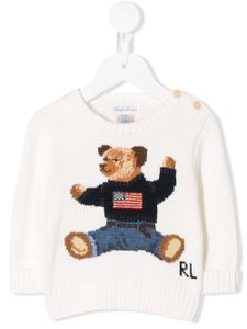 Ralph Lauren Kids pull en maille intarsia - Blanc