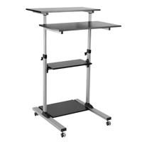 LogiLink Zit-sta-bureau In hoogte verstelbaar, Met wieltjes Hoogte: 938 tot 1378 mm (b x d) 700 mm x 705 mm Zilver BP0070 BP0070