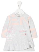 Kenzo Kids robe-sweat évasée à logo imprimé - Gris