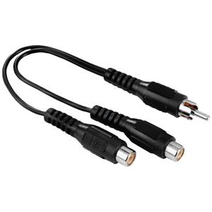 Hama 00205183 Cinch Audio Adapter [1x Cinch-stekker - 2x Cinch-koppeling] Zwart