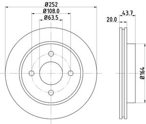 Remschijf Gecoat 51027PRO 8DD355103391