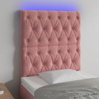 Hoofdbord LED 80x7x118/128 cm fluweel roze