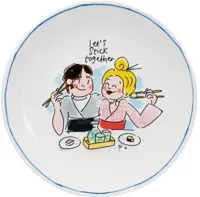 Blond Amsterdam gebaksbordje aardewerk stick together 18x1.5cm multi