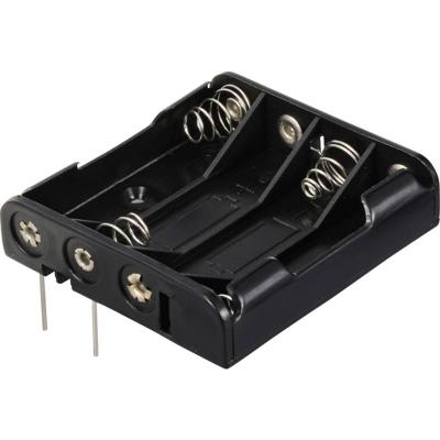 TRU COMPONENTS TC-13220588 Batterijhouder Aantal cellen: 4 AAA (potlood) Contactpolen (l x b x h) 52 x 49 x 13 mm