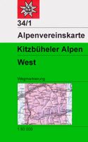 Wandelkaart 34/1 Alpenvereinskarte Kitzbüheler Alpen - West | Alpenver - thumbnail