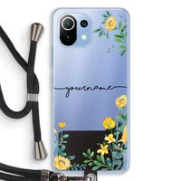 Gele bloemen: Xiaomi Mi 11 Lite Transparant Hoesje met koord