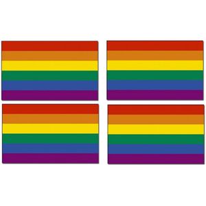4x Regenboog vlaggen 90 x 150 cm