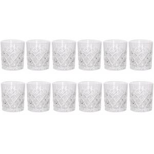 Luxe drinkglazen/whiskeyglazen - 12x stuks - transparant - 230 ml - 7,5 x 8,5 cm