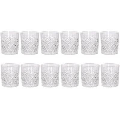 Luxe drinkglazen/whiskeyglazen - 12x stuks - transparant - 230 ml - 7,5 x 8,5 cm