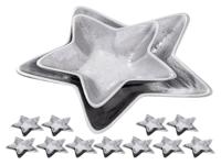 Elin - Dekoschalen Stern - goud of zilver - aluminium - 12x2 stuks
