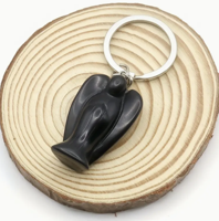 Obsidiaan Engel Sleutelhanger - Sleutelhangers - Spiritueelboek.nl