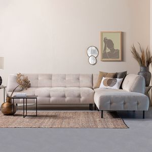 WOOOD Exclusive Hoekbank 'Lloyd' Rechts, Velvet, kleur Sea Salt