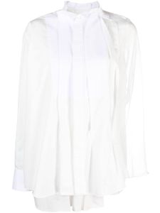 sacai chemise à empiècements transparents - Blanc