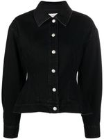 Alexander McQueen veste en jean à ourlet péplum - Noir