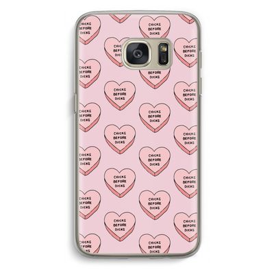 Chicks before dicks: Samsung Galaxy S7 Transparant Hoesje
