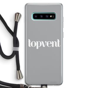 Topvent Grijs Wit: Samsung Galaxy S10 Plus Transparant Hoesje met koord