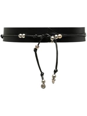 Altuzarra ceinture en cuir à fermeture nouée - Noir