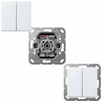 Gira serieschakelaar / drukcontact met witte wippen RAL9010
