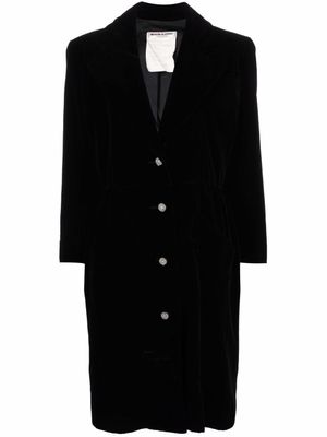 Saint Laurent Pre-Owned robe mi-longue en velours à ornements strassés (années 1980) - Noir