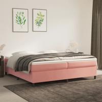 Boxspring bed fluweel roze 200x200 cm