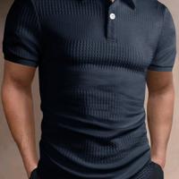 Bon&Bon Homme Poloshirt voor Heren - Kaki Effen - Korte Mouwen Donker blauw / XL