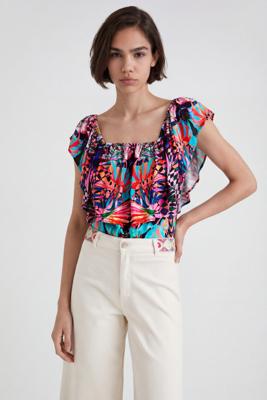 Geometrische body met boothals - RED - XL