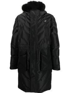 Philipp Plein parka bordée de fourrure artificielle - Noir