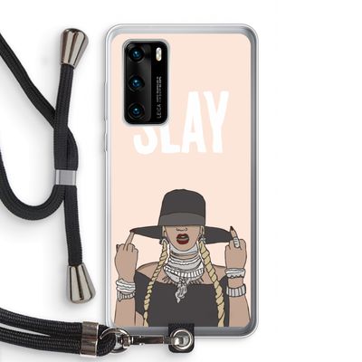 Slay All Day: Huawei P40 Transparant Hoesje met koord
