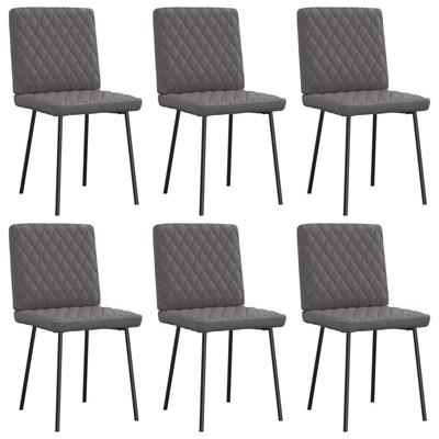 Eetkamerstoelen 6 st kunstleer grijs