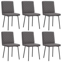 Eetkamerstoelen 6 st kunstleer grijs